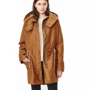 Gap Brown Canvas Cargo Coat with Removable Snap in Liner And Hood Womens
